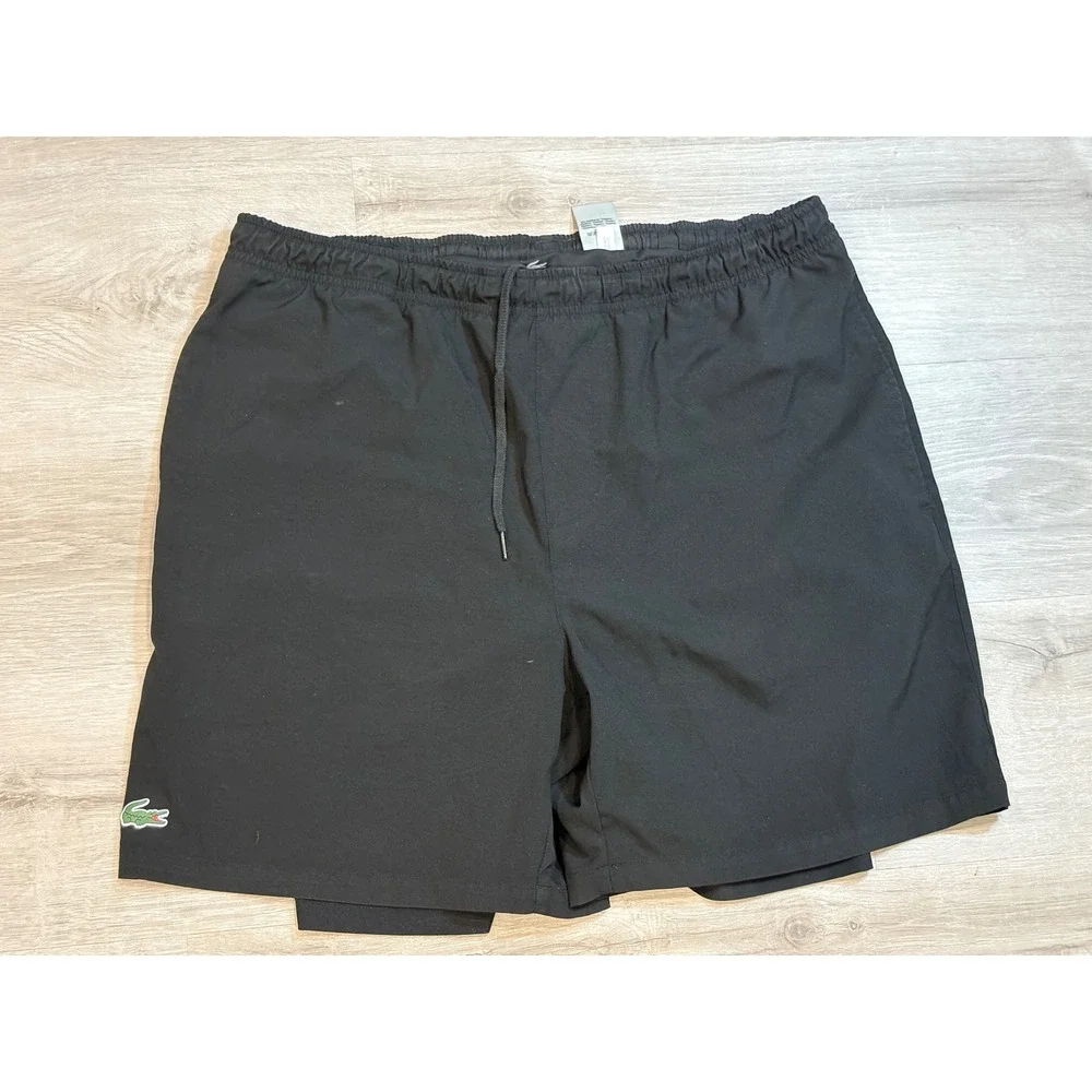 Lacoste Sport Athletic Shorts Integrated Liner‎ Black Size 6